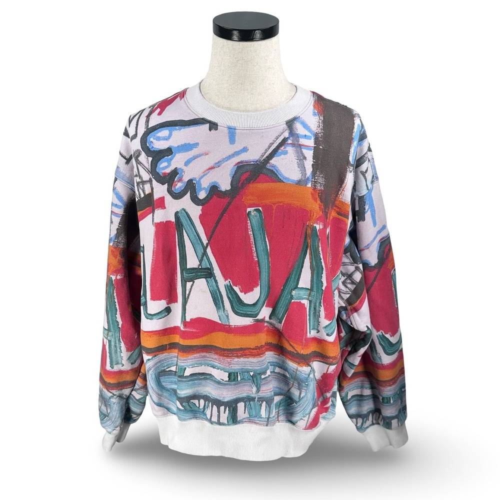 Jean-Michel Basquiat H&M Who Decides War Sweatshirt Mens XXL Gray Abstract Art